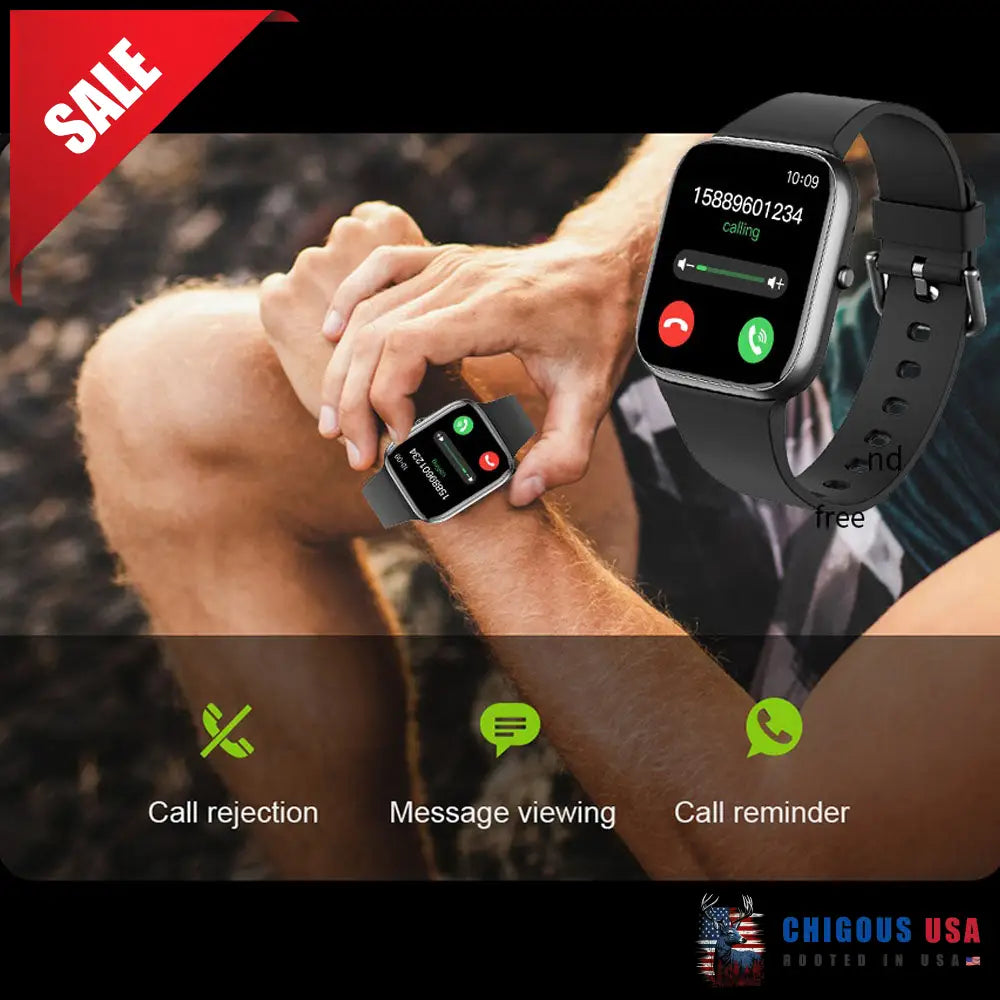 Bearscome Bluetooth Talk Play Music Health Waterproof Smartwatch