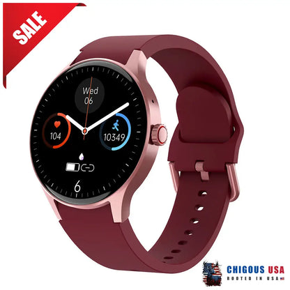 Bearscome Bluetooth Talk Play Music Health Waterproof Smartwatch Y80 Deep Rose