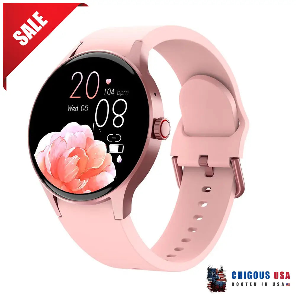 Bearscome Bluetooth Talk Play Music Health Waterproof Smartwatch Y80 Sakura Pink