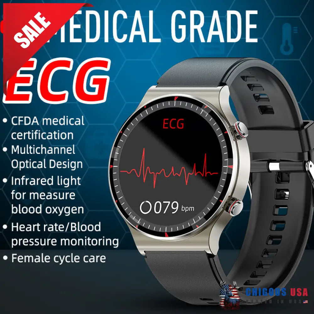 Bearscome Cfda Ecg Blood Oxygen Heart Rate Health Monitoring Smart Watch Smartwatch