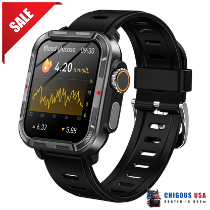 Bearscome Ecg Blood Glucose Sleeping Bluetooth Call Smartwatch 2024 Best Vee Pro Black Smartwatch