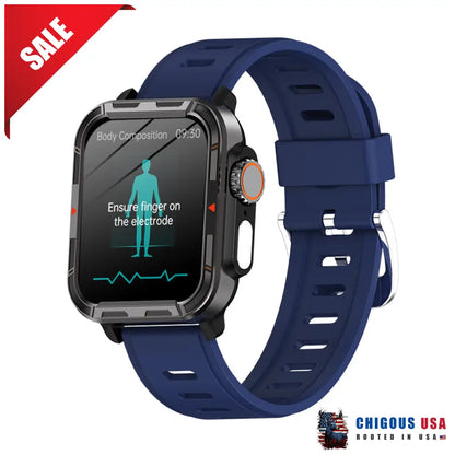 Bearscome Ecg Blood Glucose Sleeping Bluetooth Call Smartwatch 2024 Best Vee Pro Blue Smartwatch