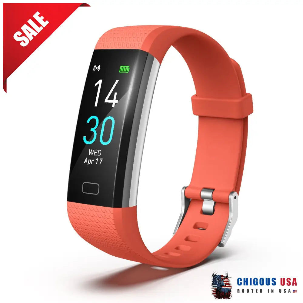 Bearscome Heart Rate Blood Glucose Pressure Monitoring Bluetooth Waterproof Smart Watch Orange