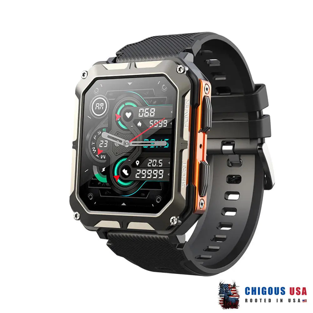 Bearscome Indestructible Outdoor Sports Smartwatch Heart Rate Blood Oxygen Call Reminder Bluetooth