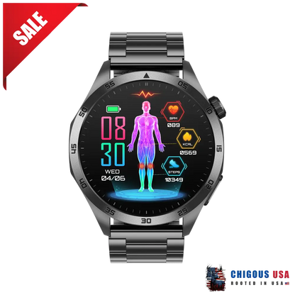 Bearscome Pro 4 Intelligent Micro-Physical Examination Blood Glucose Ecg Pressure Oxygen Smartwatch