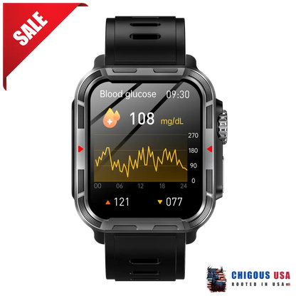 Bearscome Vee Pro Rugged Sports Smartwatch For Body Composition /Ecg/ Blood Sugar/Blood