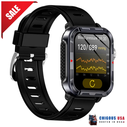 Bearscome Vee Pro Rugged Sports Smartwatch For Body Composition /Ecg/ Blood Sugar/Blood