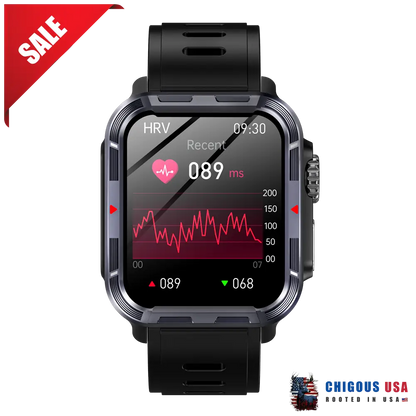 Bearscome Vee Pro Rugged Sports Smartwatch For Body Composition /Ecg/ Blood Sugar/Blood