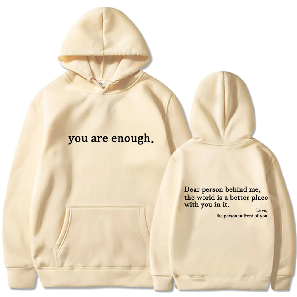 Oversized Y2K Hoodie with “Dear Person Behind Me” Print – Unisex Pullover Sweatshirt for Streetwear Winter Autumn Style