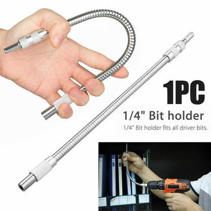 Flexible Drill Bit Extension – 1/4 in Hex Shank Bendable Bit Holder