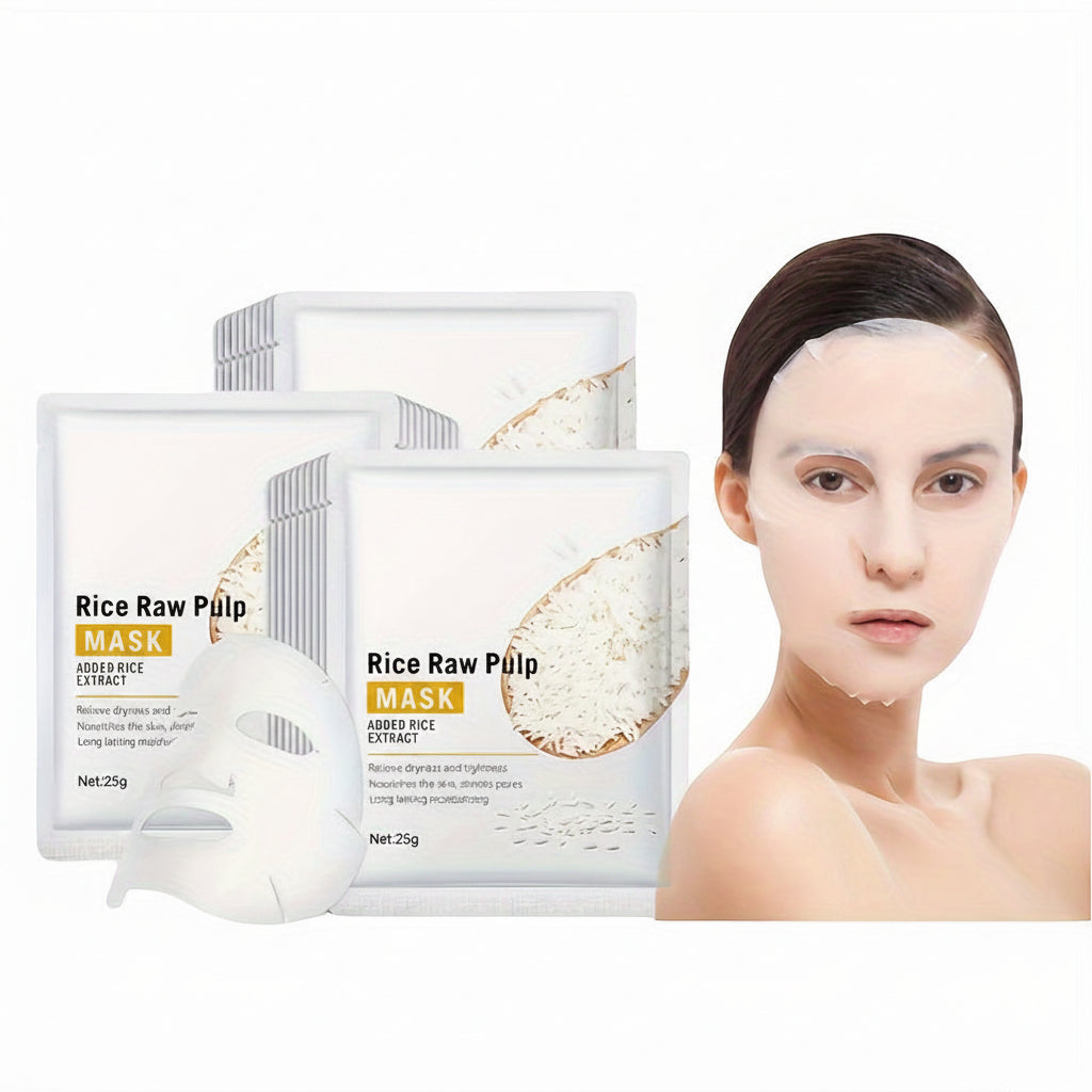 Hydrating and Firming Rice Mask -  Face Masks for All Skin Types, Nourishing Natural Rice Extract for Glowing, Smooth, and Youthful Skin