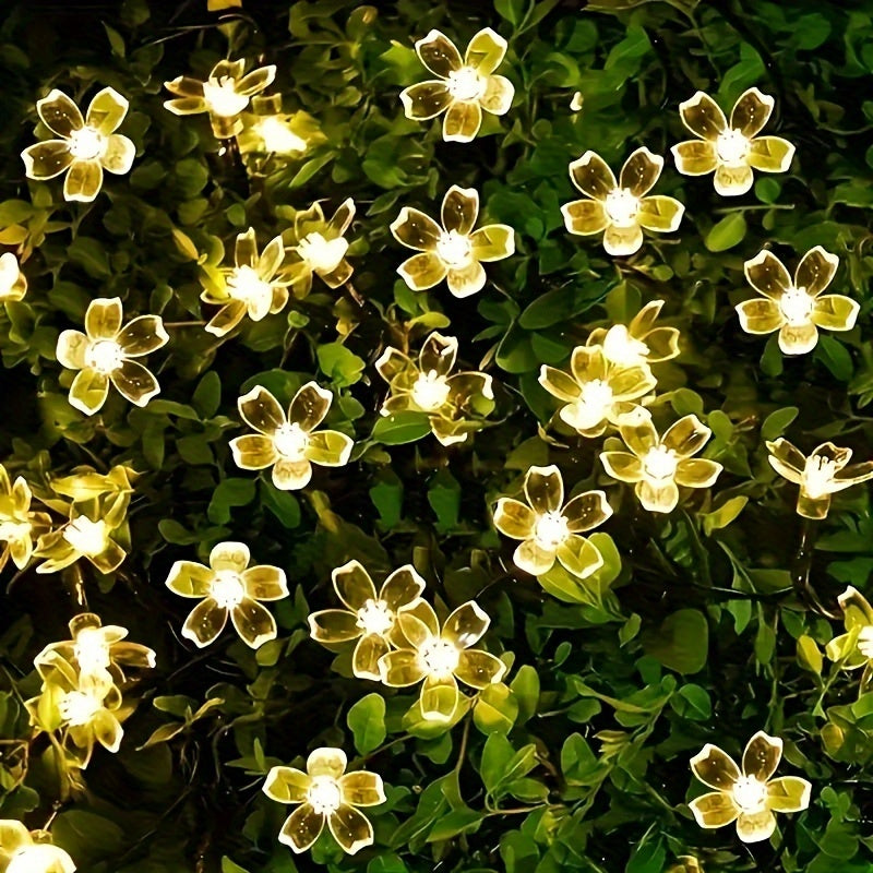 Solar Powered Cherry String Lights – Energy-Saving Outdoor Decorative LED Lamps for Garden, Patio, Holiday, and Party Ambience