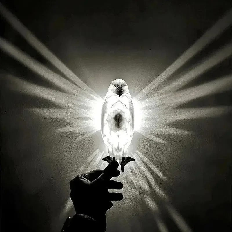 Projector Bird Wall Lamp - 3D Animals LED Wall Light Battery Operated Bird Sconce
