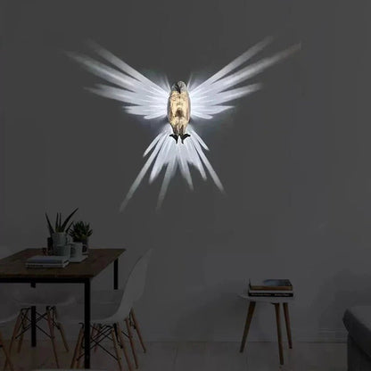Projector Bird Wall Lamp - 3D Animals LED Wall Light Battery Operated Bird Sconce