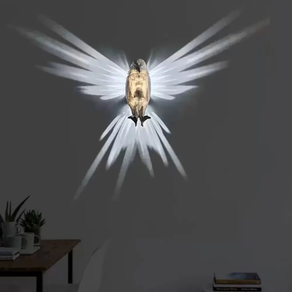 Projector Bird Wall Lamp - 3D Animals LED Wall Light Battery Operated Bird Sconce