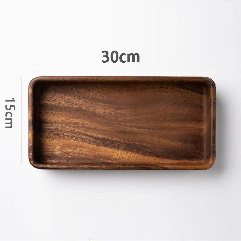 Black Walnut Wood Tray – Stylish Dessert & Tea Organizer for Chic Home & Living Room Décor