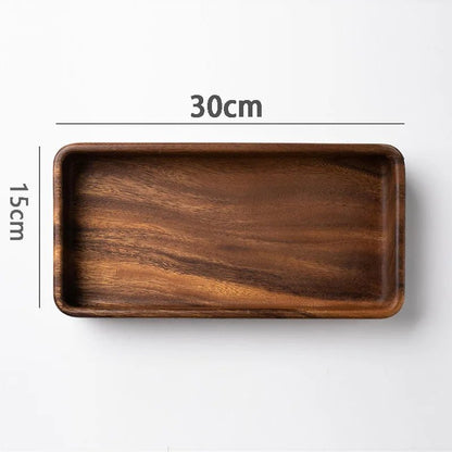 Black Walnut Wood Tray – Stylish Dessert & Tea Organizer for Chic Home & Living Room Décor