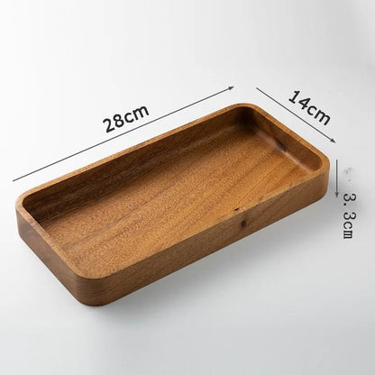 Black Walnut Wood Tray – Stylish Dessert & Tea Organizer for Chic Home & Living Room Décor