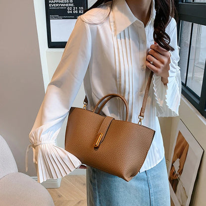 Luxury Leather Tote Handbag for Women – Designer Soft Shoulder Crossbody Bag with Large Capacity and Elegant Fashion Appeal