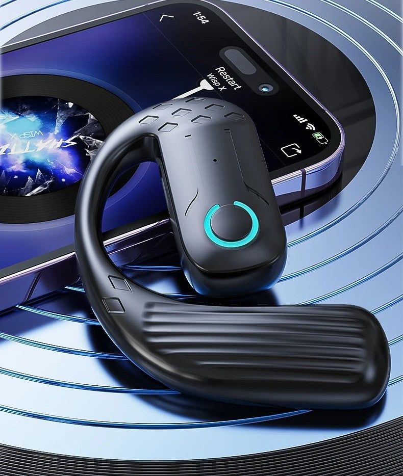Open-Ear Wireless Bluetooth Headset – 5.4 180° Rotating Sport & Business Earphone with Mic