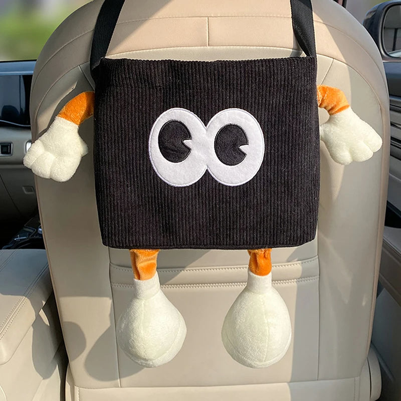 Hanging Car Backseat Storage Holder - 2-in-1 Car Trash Can & Tissue Box