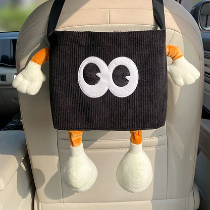 Hanging Car Backseat Storage Holder - 2-in-1 Car Trash Can & Tissue Box