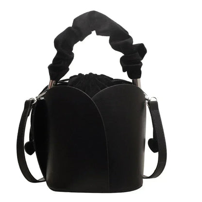 High-End Pleated PU Bucket Handbag – Must-Have Solid Color Statement Bag for Every Modern and Stylish Woman