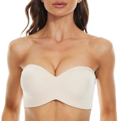 Invisible Strapless Lifting Bra – Soft Push-Up with Removable Straps for Seamless Support & Natural Shape