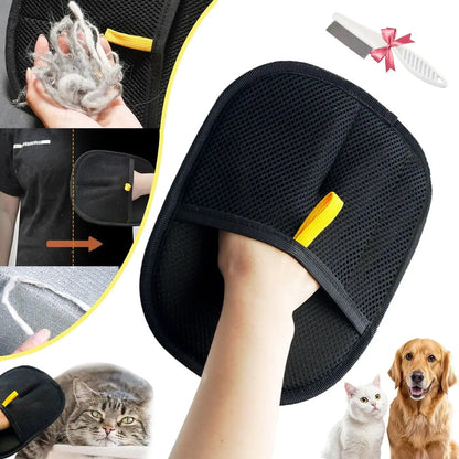 Celery Double-Sided Pet Grooming Glove – Reusable Grooming Mitt for Cats and Dogs, Effective on Fur, Clothes, and Furniture