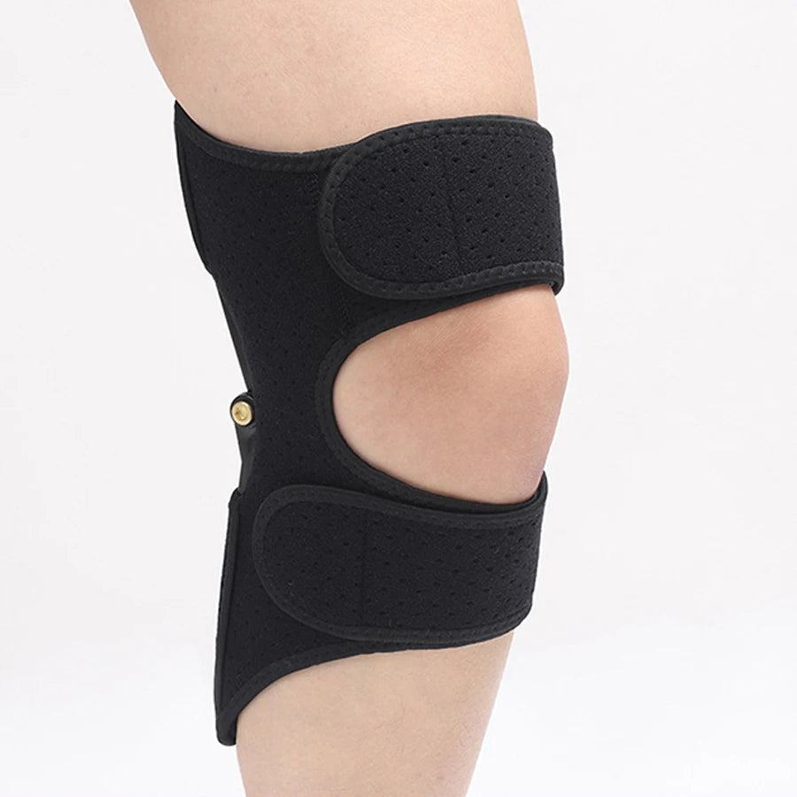 Knee Brace with Rebound Springs – Adjustable Sports Stabilizer Pads for Running with Hook and Loop Closure