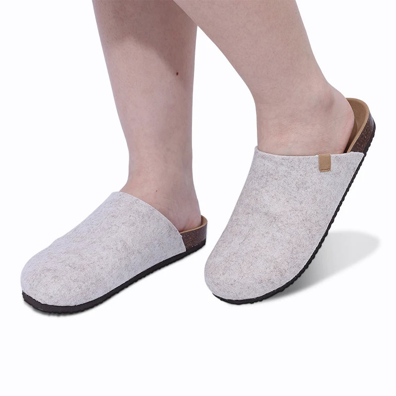 Comwarm Arch Support Suede Mules – Unisex Cork Sole Clogs for Home, Beach, Outdoor Comfort & Stylish Everyday Footwear