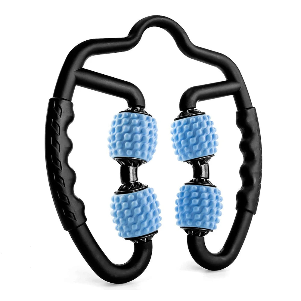 Foam Roller Massager – Manual Dual-Angle 4-Wheel Muscle Roller for Legs and Arms, Relieves Tension, Improves Recovery, and Enhances Blood Circulation Naturally