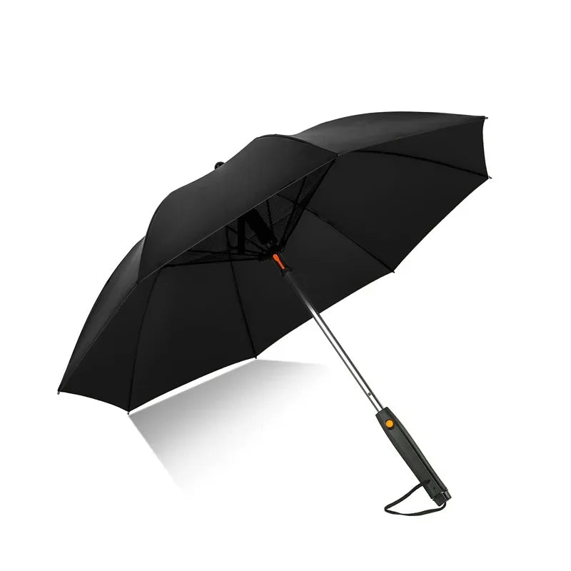 Misting Fan Umbrella – Full-Size Shade with a Built-In Fan and Hand-Pump Mist
