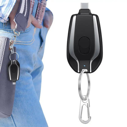 Mini Emergency Power Bank Keychain Charger – Ultra-Compact Portable Battery Pack with Fast Wireless Charging for Phones, Perfect for Travel and Outdoors