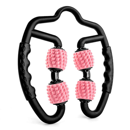 Foam Roller Massager – Manual Dual-Angle 4-Wheel Muscle Roller for Legs and Arms, Relieves Tension, Improves Recovery, and Enhances Blood Circulation Naturally