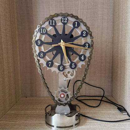 Block Timing Chain Clock - Metal Edition Rotating Gear Clock