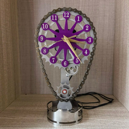 Block Timing Chain Clock - Metal Edition Rotating Gear Clock