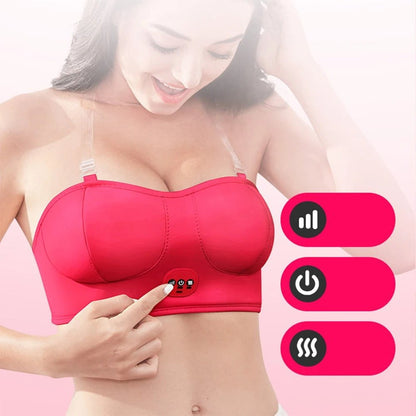 Breast Massager Bra, Blossom Up Electric Bust Massager – Heated Wireless Wearable Chest Massager, Anti Sagging Breast, Breast Enlargement Machine