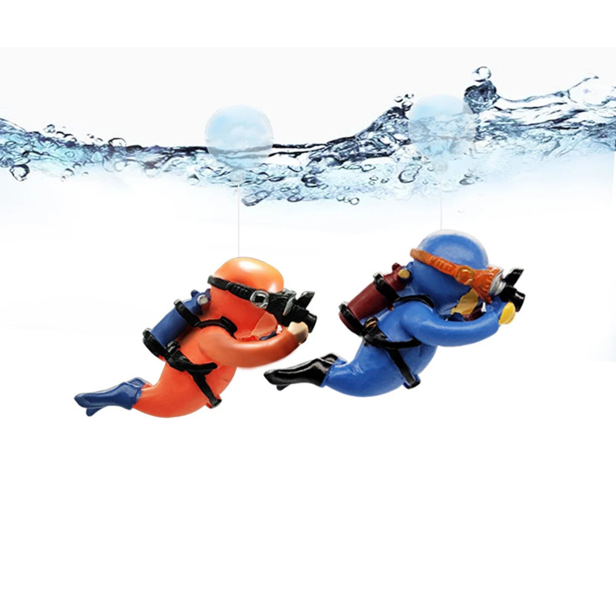 Blue Diver Aquarium Decoration – Floating PVC Ornament with Camera, Adorable Cartoon Character for a Whimsical Fish Tank Touch