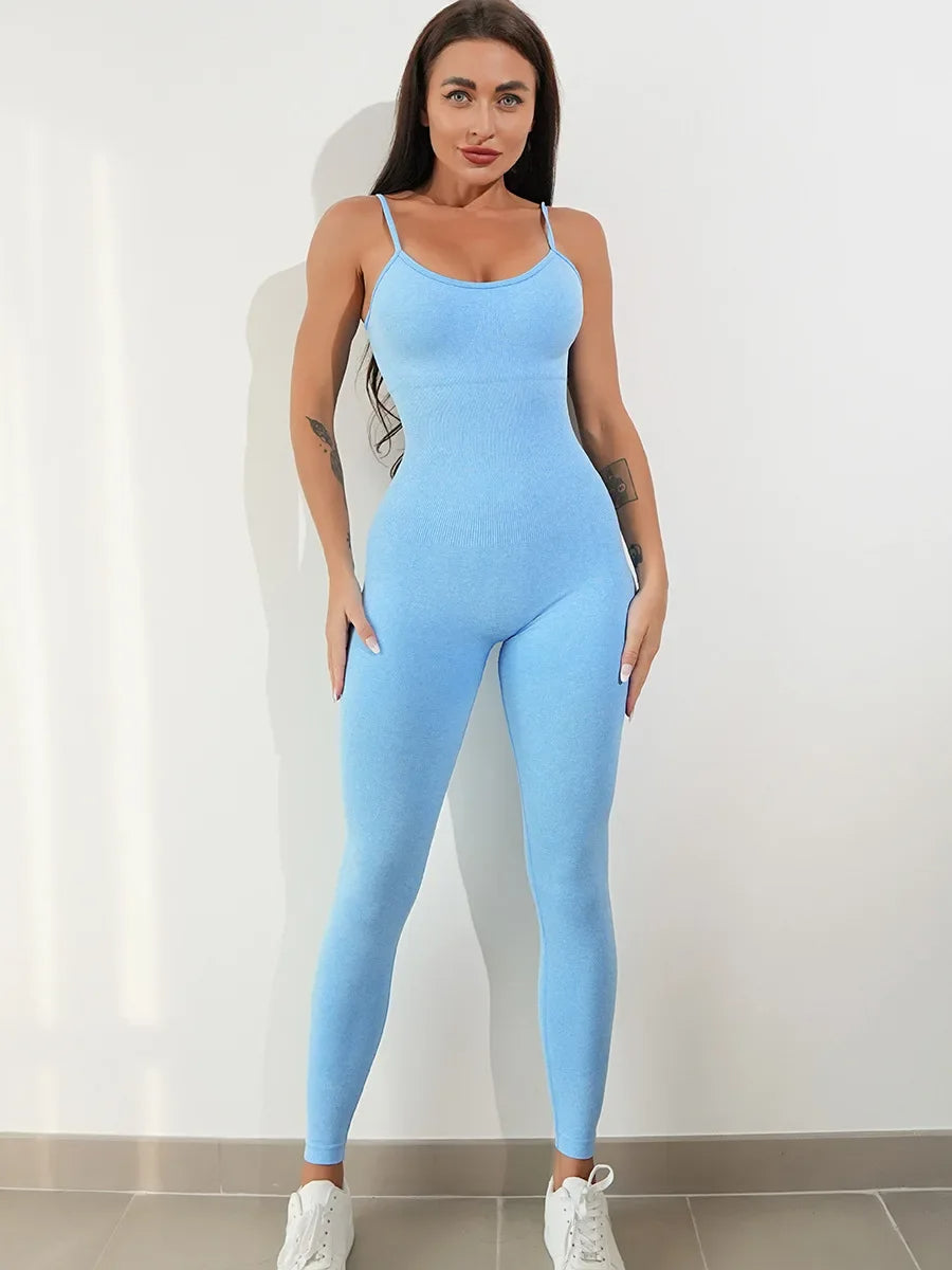 Women's Sexy Seamless Unitard Yoga Jumpsuit – Tracksuit for Fitness, Gym & Sporty Workout Fashion