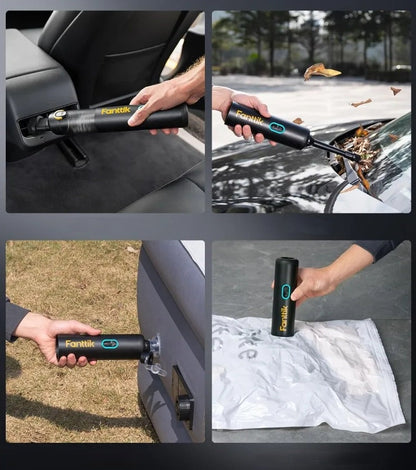 Slim Cordless Car Vacuum – 19000Pa Suction, Fast Charging, Includes 10 Cleaning Accessories for Car and Home