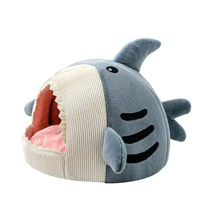 Shark-Shaped Cat Bed – Cozy Semi-Closed Nest for Ultimate Pet Comfort