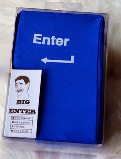 Giant USB Enter Key Anti-Stress Pillow – Fun Desktop Decompression Toy for Office & Home