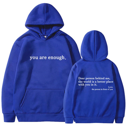 Oversized Y2K Hoodie with “Dear Person Behind Me” Print – Unisex Pullover Sweatshirt for Streetwear Winter Autumn Style