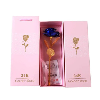 Gold Foil Eternal Rose in Gift Box – 24K  Gold Long-Lasting Romantic Artificial Flower for Weddings, Anniversaries, and Valentine’s Day Love