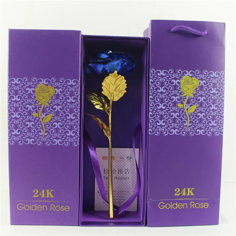 Gold Foil Eternal Rose in Gift Box – 24K  Gold Long-Lasting Romantic Artificial Flower for Weddings, Anniversaries, and Valentine’s Day Love