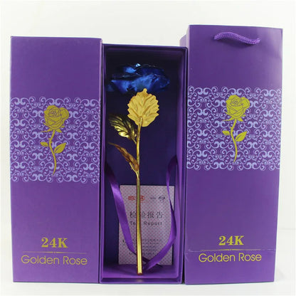 Gold Foil Eternal Rose in Gift Box – 24K  Gold Long-Lasting Romantic Artificial Flower for Weddings, Anniversaries, and Valentine’s Day Love