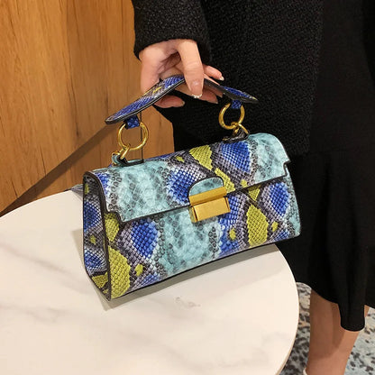 Luxury Snake Pattern Leather Crossbody Bag – Small Designer Handbag for Fashion-Forward Women Who Love Bold, Chic Accessories
