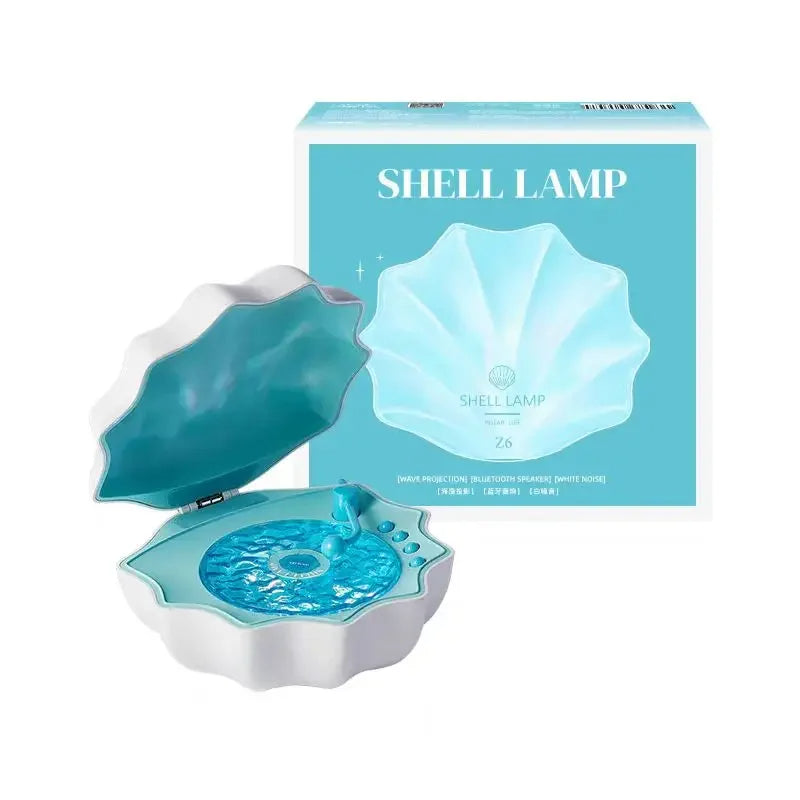 Retro Shell Shaped Bluetooth Speaker with Colorful Projection – Wireless Music & Sleep Aid Soundbox