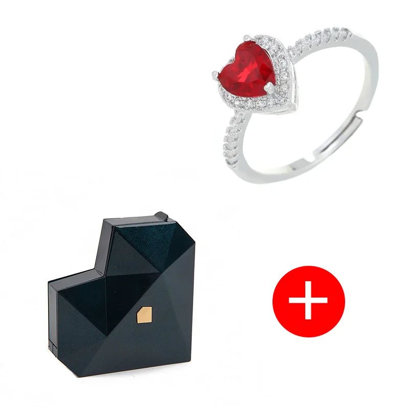 Heart-Shaped Surprise Diamond Ring Box – Automatic Jewelry Display for Romantic Proposals